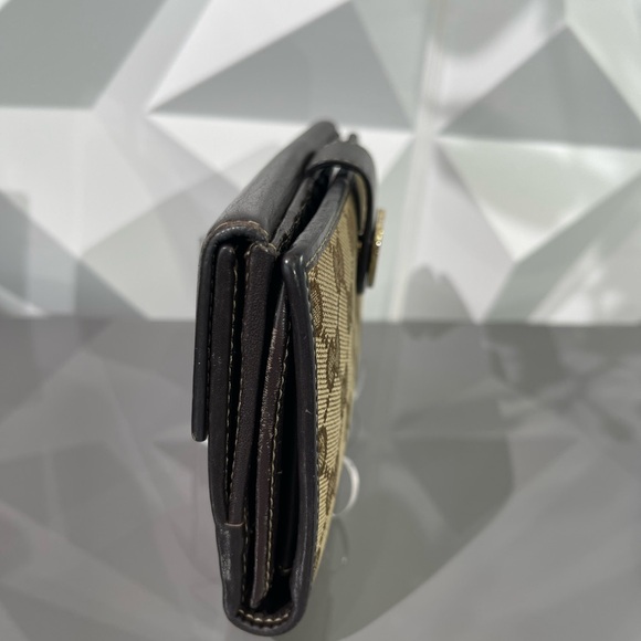 Authentic GUCCI GG Monogram Canvas Leather Heart Continental Full Length Wallet - Picture 5 of 15